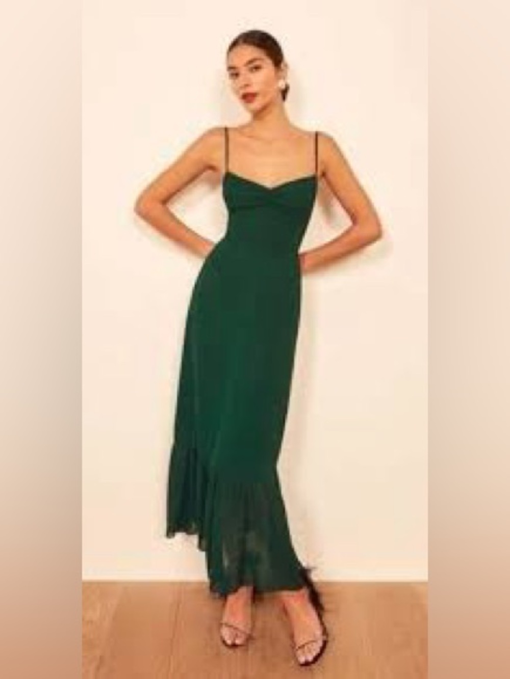 New Reformation Emersyn Dress In Emerald Size 6 $289